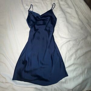Urban Outfitters Navy Cowl Neck Slip Dress